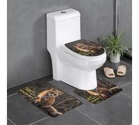 Lot de 3 tapis en peluche pour chambre à coucher, cuisine, baignoire, décoration d'intérieur, tapis de protection de salle de bain, motif renard mignon, tapis absorbant pour l'extérieur