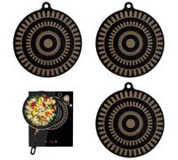 Lot de 3 tapis en silicone pour table de cuisson à induction, tapis de table de cuisson à induction de 23,9 cm, protection en silicone thermochromique pour plaque de cuisson à induction (23,9 cm)
