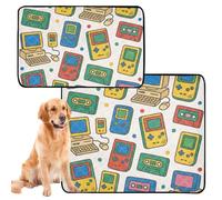 Lot de 3 tapis hygiéniques pour chien lavables antidérapants pour sol 50,8 x 61 cm 90s _ Technology_Picture_Book_Pattern