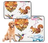 Lot de 3 tapis pipi antidérapants pour chien et chat - 50,8 x 61 cm - Collages d'animaux