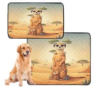 Lot de 3 tapis pour chat et chien avec pieds boueux, tapis lavables et antidérapants pour pelouse, 50,8 x 61 cm, suricate Kalahari, collage du désert