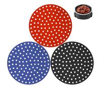 Lot de 3 tapis ronds en silicone de qualité alimentaire, faciles à nettoyer, pour Ninja, Instant Pot Duo, Power XL, Foodi, et plus encore, 20,3 cm, rouge