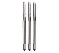 Lot de 3 tarauds manuels en acier rapide 3-48 UNC, tarauds à rainure droite à 3 cannelures pour trous traversants et trous peu profonds, compatible avec robinet