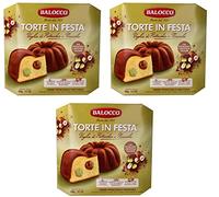 Lot de tests Balocco Gâteau à Festa rempli de pistaches et de crème aux noisettes - avec crème au chocolat - avec crème au citron (3 x 400 g)