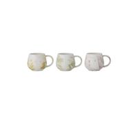 Lot de 3 tasses en grès multicolore, motif intérieur - Bloomingville, Palma - Ø9x9 cm
