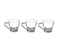 Lot de 3 tasses espresso - 8 cl - Verre et métal