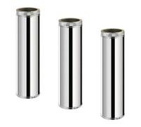 Lot de 3 TDPS1000 Conduit double paroi isolé pour poêle à bois longueur 100 cm Ø125