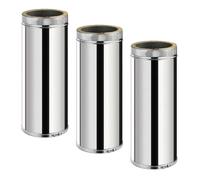Lot de 3 TDPS500 Conduit double paroi isolé pour poêle à bois longueur 50 cm Ø125