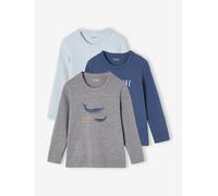 lot de 3 tee-shirts Baleine garçon manches longues bleu ciel 4A