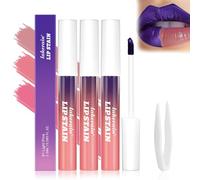 Lot de 3 teintes à lèvres Peel Off Liptint Peel Off Lip Stain Gloss à lèvres amovible hydratant longue durée imperméable tasse antiadhésive avec pince à épiler