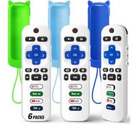 Lot de 3 télécommandes de rechange uniquement pour TV Roku avec coque de protection en silicone souple (phosphorescent), télécommande universelle pour TCL/Onn/Hisense/Sharp/Element/Philips Roku Smart
