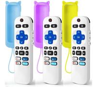 Lot de 3 télécommandes de rechange uniquement pour TV Roku avec coque de protection en silicone souple (phosphorescent), télécommande universelle pour TCL/Onn/Hisense/Sharp/Element/Philips Roku Smart