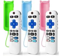 Lot de 3 télécommandes de rechange uniquement pour TV Roku avec coque de protection en silicone souple (phosphorescent), télécommande universelle pour TCL/Onn/Hisense/Element/Sharp/Philips Roku Smart