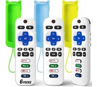 Lot de 3 télécommandes de rechange uniquement pour TV Roku avec coque de protection en silicone souple (phosphorescent), télécommande universelle pour TCL/Onn/Hisense/Sharp/Element/Philips Roku Smart