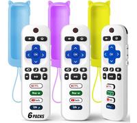 Lot de 3 télécommandes de rechange uniquement pour TV Roku avec coque de protection en silicone souple (phosphorescent), télécommande universelle pour TCL/Onn/Hisense/Sharp/Element/Philips Roku Smart