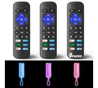 Lot de 3 télécommandes de rechange uniquement pour TV Roku avec coque de protection souple (phosphorescent), compatible avec TCL Roku/Hisense Roku/Onn Roku/Sharp Roku/Element Roku/Philips Roku Smart