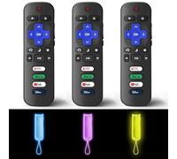 Lot de 3 télécommandes de rechange uniquement pour TV Roku avec coque de protection souple (phosphorescent), compatible avec TCL Roku/Hisense Roku/Onn Roku/Sharp Roku/Element Roku/Philips Roku Smart