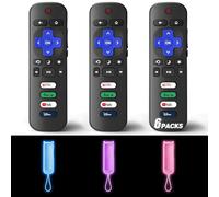 Lot de 3 télécommandes de rechange uniquement pour TV Roku avec coque de protection souple (phosphorescent), compatible avec TCL Roku/Onn Roku/Hisense Roku/Sharp Roku/Element Roku/Philips Roku Smart