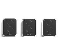 Lot de 3 Télécommandes Nice Era ON2E ON2 - Émetteur Portail et Porte de Garage - 2 Canaux, Fréquence 433,92 MHz, Noir/Blanc - Compatible Motorisation Nice (3)