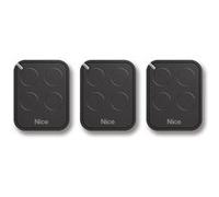 Lot de 3 télécommandes NICE FLO4RE - 4 canaux 433,92 MHz + 1 porte-clés Domobip Noir G