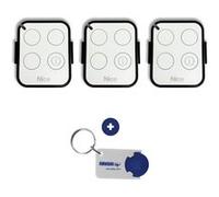 Lot de 3 télécommandes NICE ON3EBD - 433,92Mhz + 1 Porte-clés DOMOBIP G