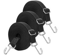 Lot de 3 tendeurs réglables en caoutchouc avec crochets - Largeur : 3 cm - Pour vélo, transport de voiture, moto (1 m)