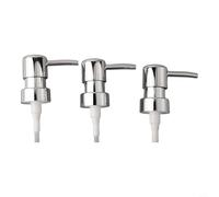 Lot de 3 têtes de pompe à lotion en ABS avec buse ronde et filetage standard 28/400, conçues pour les distributeurs de liquides, y compris les produits de bain (3 pièces, argenté)