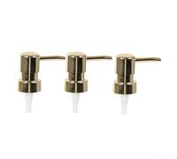 Lot de 3 têtes de pompe rondes en ABS avec filetage 28/400, joint d'étanchéité anti-fuite, pour shampooing, bain et soins de la peau - Argent/or/or rose/noir mat (3 pièces)