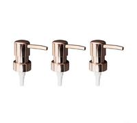 Lot de 3 têtes de pompe rondes en ABS avec filetage 28/400, joint d'étanchéité anti-fuite, pour shampooing, bain et soins de la peau - Argenté/doré/or rose/noir mat (or rose)