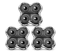 Lot de 3 têtes de rasage de rechange noires à 4 têtes compatibles avec Skull Shaver Pitbull, Palm et Butterfly Kiss Pro