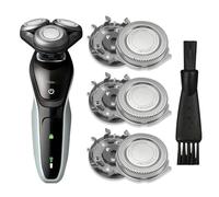 Lot de 3 têtes de rasoir de rechange pour Philips Series 1000, 2000, 3000 - Lames de rechange pour rasoir électrique Philips avec brosse de nettoyage - Tête de coupe en acier inoxydable pour AT8XX