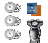 Lot de 3 têtes de rechange pour rasoir électrique avec brosse, compatibles avec les lames de rasage électriques, système de rotation à double lame à 360°, rasage pour homme, remplacement des têtes de