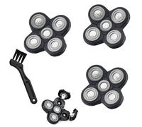 Lot de 3 têtes de rechange universelles à 5 lames, compatibles avec les rasoirs Freebird, recharges de rasoir électrique pour homme chauve avec 1 brosse de nettoyage
