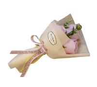 Lot de 3 têtes de savon rose - Flora parfumé - Bouquet de rose - Savon à l'huile essentielle végétale - Cadeau pour anniversaire/mariage/Saint-Valentin/fête des mères - Violet clair