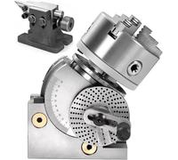 Lot de 3 têtes de séparation robustes pour usinage de précision - Table rotative avec queue et plaques de séparation pour fraisage, meulage et perçage