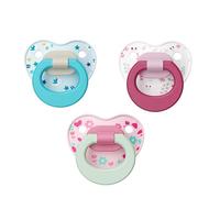 Lot de 3 tétines pour bébé de 0 à 12 mois en silicone sans BPA