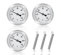 Lot de 3 thermomètres de chauffage - Affichage de la température avec ressort à clip - Thermomètre à aiguilles de 0 à 120 °C - 63 mm