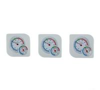 Lot de 3 thermomètres et hygromètres analogiques pour surveillance du climat intérieur et extérieur en PVC