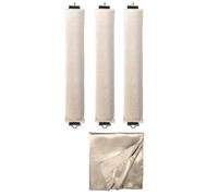 Lot de 3 tiges à friser sans chaleur, avec foulard en satin de soie, tiges à friser douces pour tous les types de cheveux (beige)