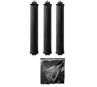 Lot de 3 tiges à friser sans chaleur, avec foulard en satin de soie, tiges à friser douces pour tous les types de cheveux (noir)