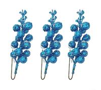 Lot de 3 tiges de baies artificielles à paillettes pour Noël, mousse de 20 cm avec finition givrée étincelante, fil flexible pour une mise en forme facile, parfaites pour les décorations de sapin de