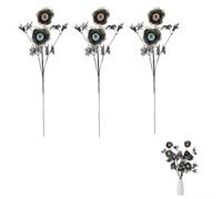 Lot de 3 tiges de fleurs en forme de globe oculaire d'Halloween conçues pour une décoration hantée et des fêtes pour créer une atmosphère étrange (B048 (lot de 3)