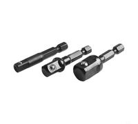 Lot de 3 tiges d'extension de douille AD avec manchon de roulement à billes, adaptateur de 50 mm pour outils électriques (noir)