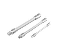 Lot de 3 tiges d'extension flexibles pour clé électrique, kit de connecteurs à cliquet en tailles 1/4, 3/8, 1/2 pouces