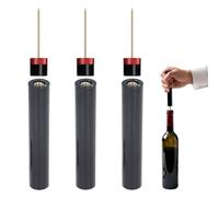 Lot de 3 tire-bouchons portables à pression d'air, mini tire-bouchon de poche, outil d'ouverture rapide pour la maison, le restaurant et les fêtes (rouge)