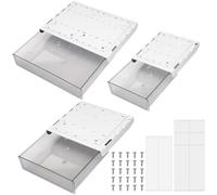 Lot de 3 tiroirs sous le bureau, sous-meubles autocollants, pour économiser de l'espace, glissades cachées, 3 tailles, pour la maison, le bureau, la cuisine, les fournitures scolaires