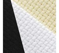 Lot de 3 toiles Aida en coton 14 carats pour point de croix Blanc + crème + noir 30,5 x 45,7 cm