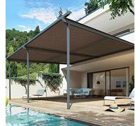 Lot de 3 toiles d'ombrage de protection UV à 90 % pour jardin, serre, grange, terrasse - Auvent marron avec œillets pour une installation facile