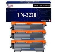 Lot de 3 Toners compatible Brothers TN2220/ TN2010- 2 600 pages - T3AZUR Noir G