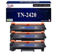 Lot de 3 Toners compatibles Brother HL-L2395DW, MFC-L2710DN, TN2420- 3 000 pages - T3AZUR Noir G